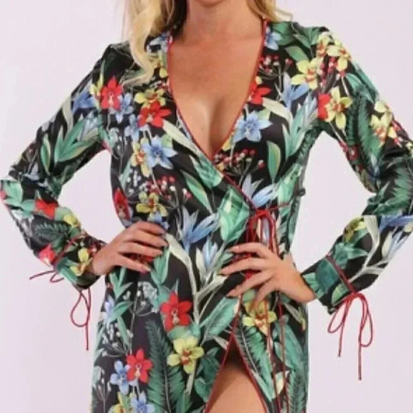 KIMINI TOP FLORAL KIMONO - Picture 3 of 3